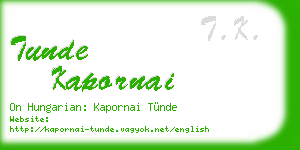 tunde kapornai business card