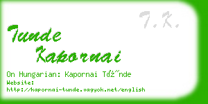 tunde kapornai business card